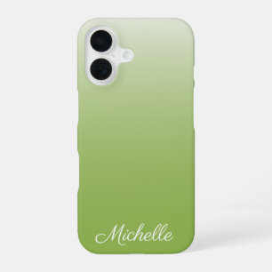 Personalised gradient ombre greenery green iPhone 16 case