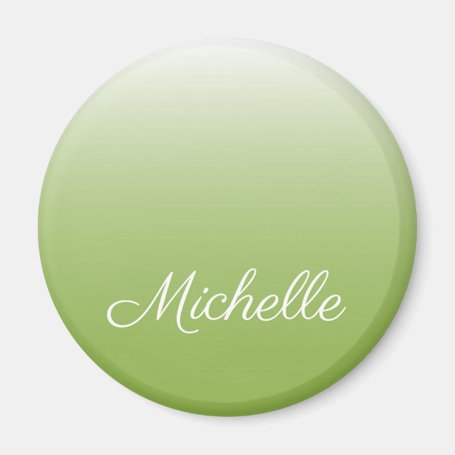 Personalised gradient ombre greenery green magnet (Front)