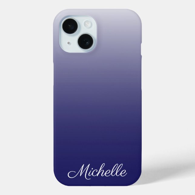 Personalised gradient ombre navy blue Case-Mate iPhone case (Back)