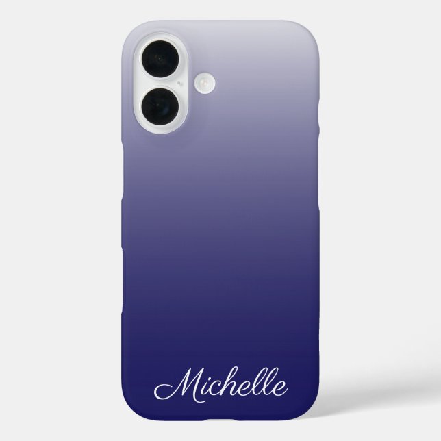 Personalised gradient ombre navy blue Case-Mate iPhone case (Back)