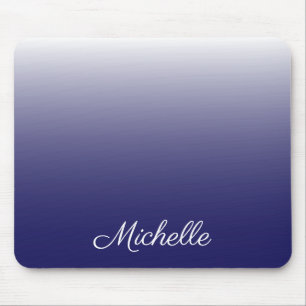 Personalised gradient ombre navy blue mouse mat