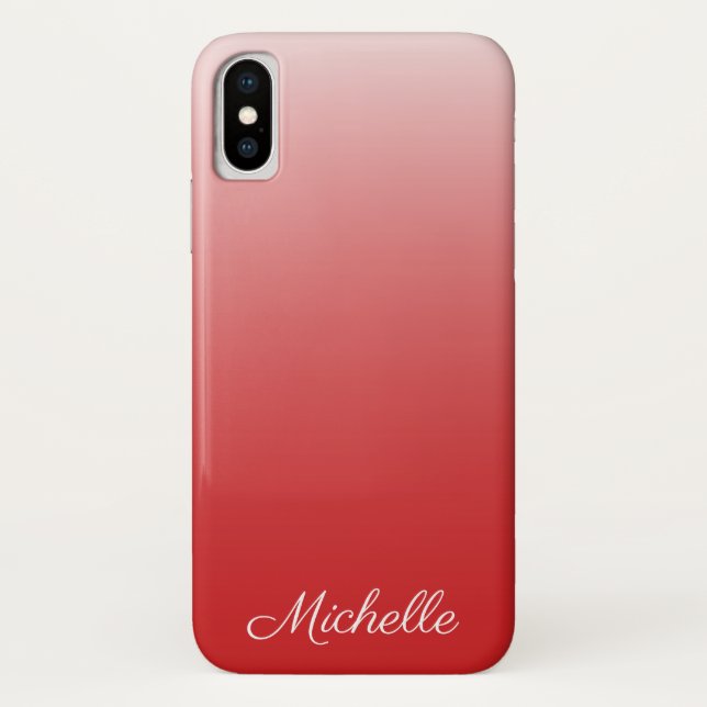 Personalised gradient ombre red Case-Mate iPhone case (Back)