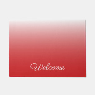 Personalised gradient ombre red doormat