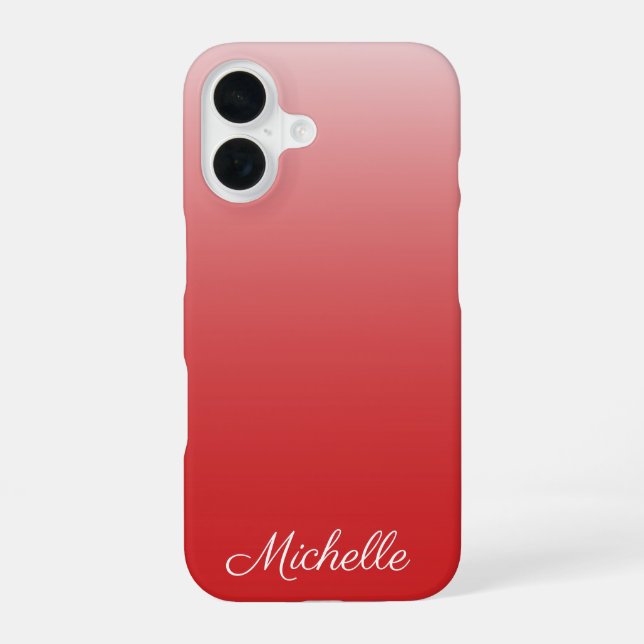 Personalised gradient ombre red iPhone 16 case (Back)