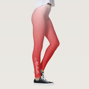 Personalised gradient ombre red leggings