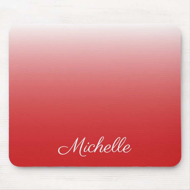 Personalised gradient ombre red mouse mat (Front)