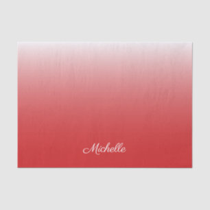 Personalised gradient ombre red tissue paper