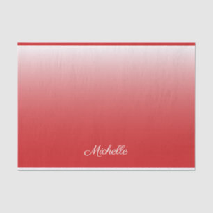 Personalised gradient ombre red tissue paper