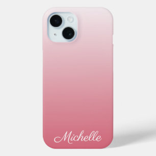 Personalised gradient ombre salmon pink Case-Mate iPhone 15 Case