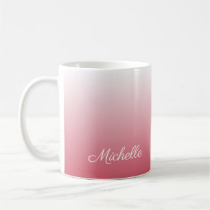 Personalised gradient ombre salmon pink coffee mug