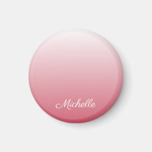 Personalised gradient ombre salmon pink magnet