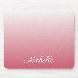 Personalised gradient ombre salmon pink mouse mat