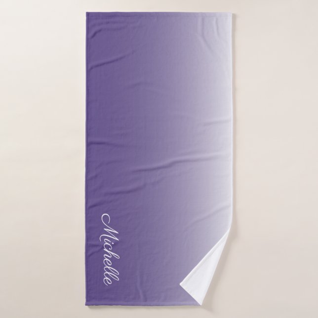 Personalised gradient ombre Ultra Violet Bath Towel (Bath Towel)