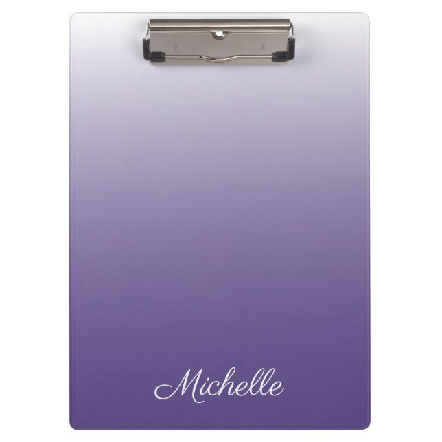 Personalised gradient ombre Ultra Violet Clipboard (Front)