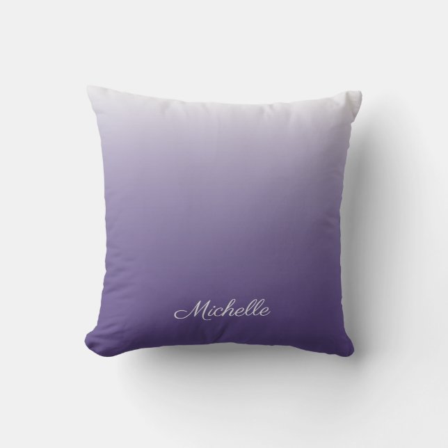 Personalised gradient ombre Ultra Violet Cushion (Front)