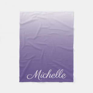 Personalised gradient ombre Ultra Violet Fleece Blanket
