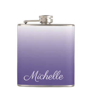 Personalised gradient ombre Ultra Violet Hip Flask