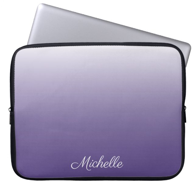 Personalised gradient ombre Ultra Violet Laptop Sleeve (Front)