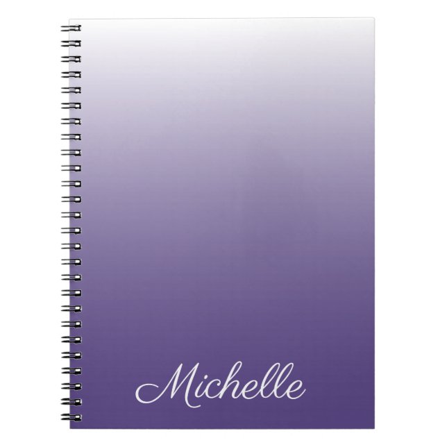 Personalised gradient ombre Ultra Violet Notebook (Front)