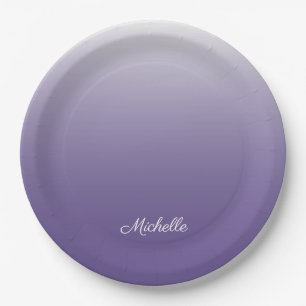 Personalised gradient ombre Ultra Violet Paper Plate