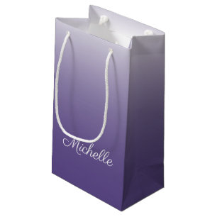 Personalised gradient ombre Ultra Violet Small Gift Bag