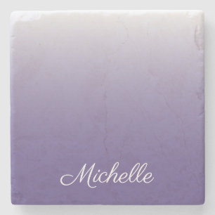 Personalised gradient ombre Ultra Violet Stone Coaster