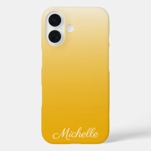 Personalised gradient ombre yellow iPhone 16 case
