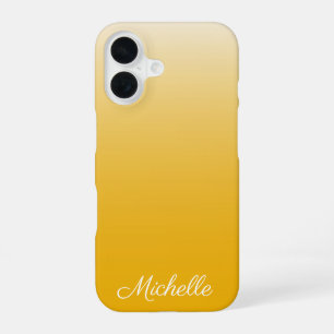 Personalised gradient ombre yellow iPhone 16 case