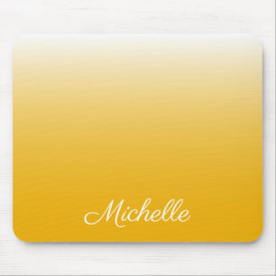 Personalised gradient ombre yellow mouse mat