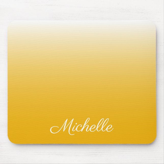 Personalised gradient ombre yellow mouse mat (Front)