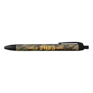 Personalised Graduate Camouflage Woodland Green Black Ink Pen