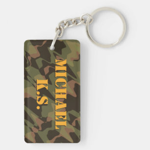 Personalised Graduate Camouflage Woodland Green Key Ring