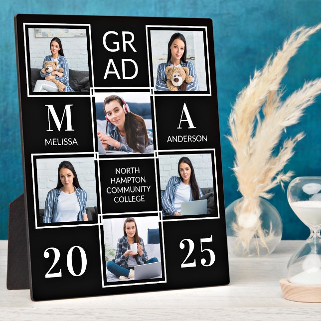 Personalised Graduate Class Black Photo Collage Pl Plaque (Creator Uploaded)