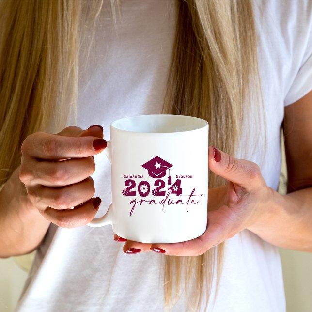 Personalised Graduate Class of 2024 Maroon Coffee Mug (Creator Uploaded)