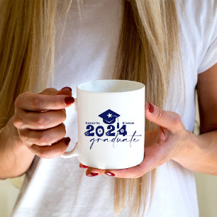 Personalised Graduate Class of 2024 Navy Blue Coffee Mug