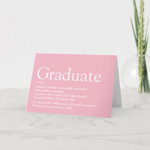Personalised Graduate Definition Girly Pink Card