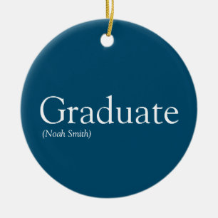 Personalised Graduate Definition Modern Blue Ceramic Tree Decoration