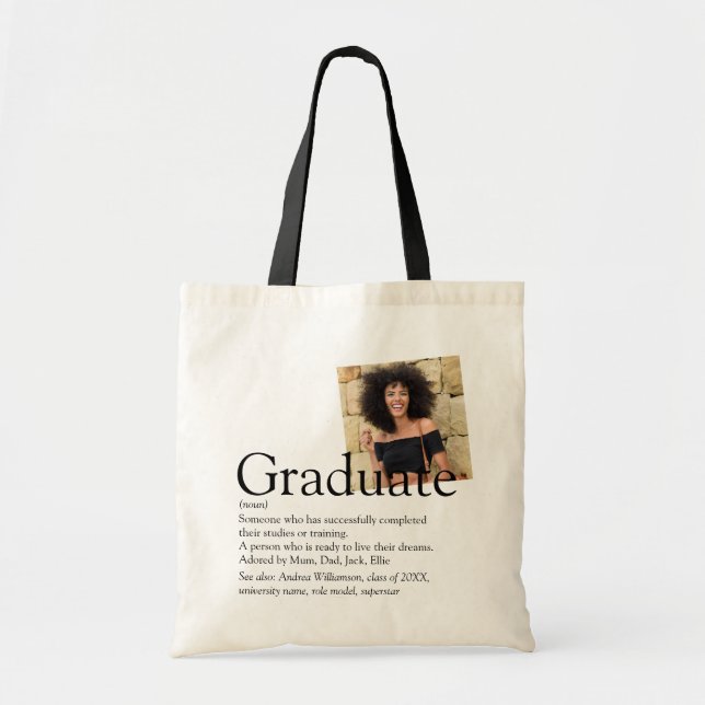 Personalised Graduate Definition Photo Tote Bag (Front)