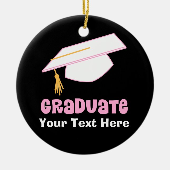Personalised Graduate Gift Idea Ceramic Tree Decoration (Front)