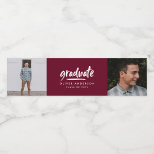 Personalised Graduate Multi Photo Custom Water Bottle Label
