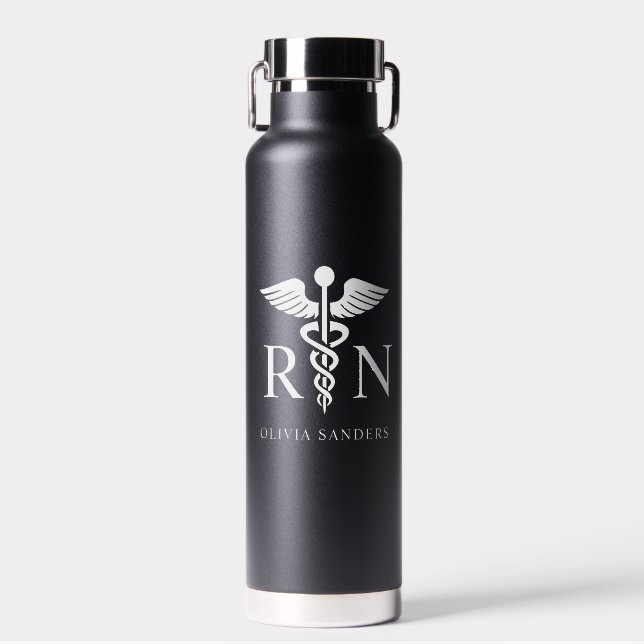 Personalised Graduate Nurse RN Graduation Gifts Water Bottle (Front)
