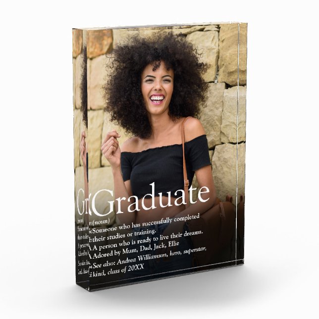 Personalised Graduate Photo Definition Quote (Left)