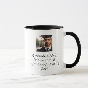 Personalised Graduate Photo Graduation Black Mug