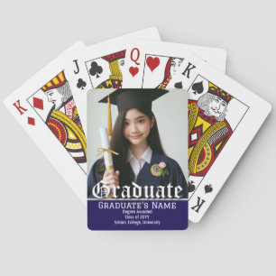 Personalised Graduate Photo Name, Graduation Class Playing Cards