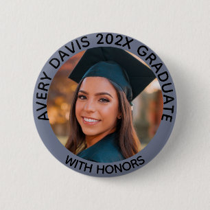 Personalised Graduate Photo Year With Honours 6 Cm Round Badge
