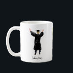 Personalised Graduate Watercolor Boy Coffee Mug<br><div class="desc">This commemorative mug features watercolor blonde man in black cap and gown with grads name underneath. Along the side is gold foil text image "Graduate",  text announcing graduating year,  and school name. Perfect for the grad in your life.</div>