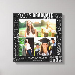Personalised Graduation 2015 Photo Collage Canvas Print