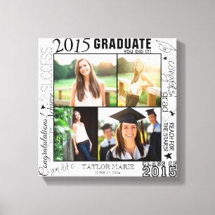 Personalised Graduation 2015 Photo Collage Canvas Print