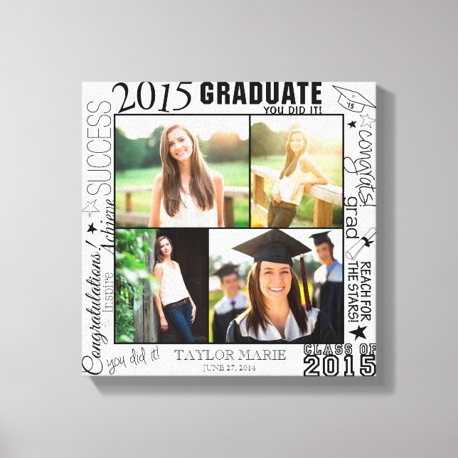 Personalised Graduation 2015 Photo Collage Canvas Print (Front)