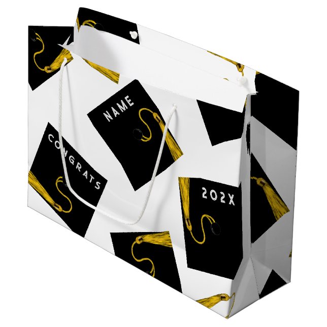 Personalised Graduation 2025 Large Gift Bag (Front Angled)